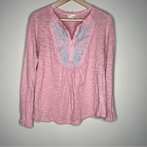 Anthro. | Meadow Rue Embroidered Peasant Top